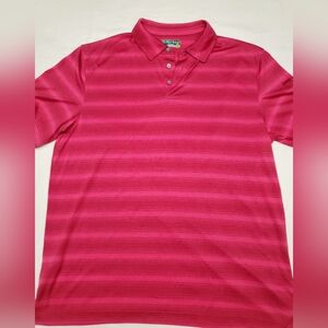 Pro Tour CoolPlay Pink Striped Golf Polo Shirt Men’s Performance Moisture Wickin